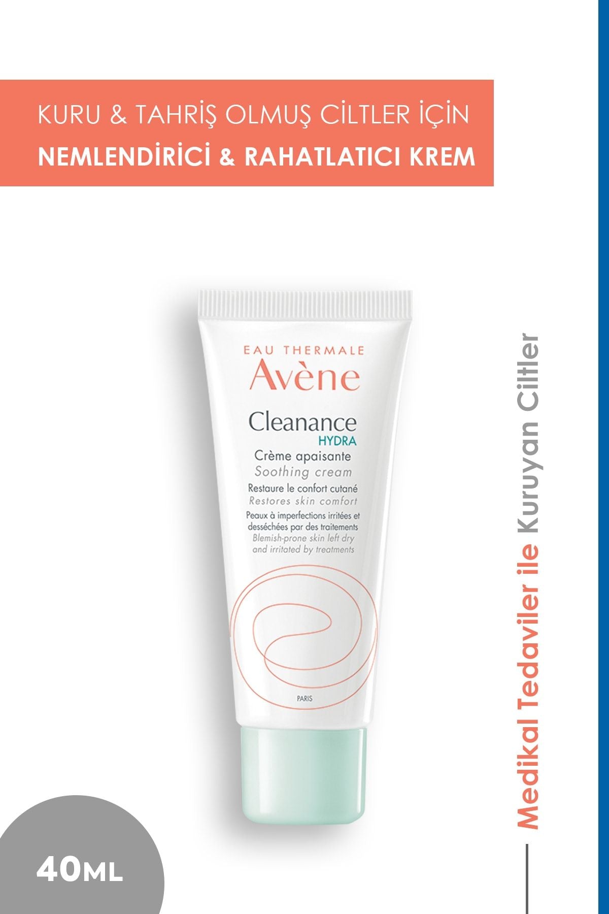 Avene Cleanance Hydra Yıpranmış Ciltler İçin Kurutucu Tedavilere Destek Nemlendirici Krem 40 ml