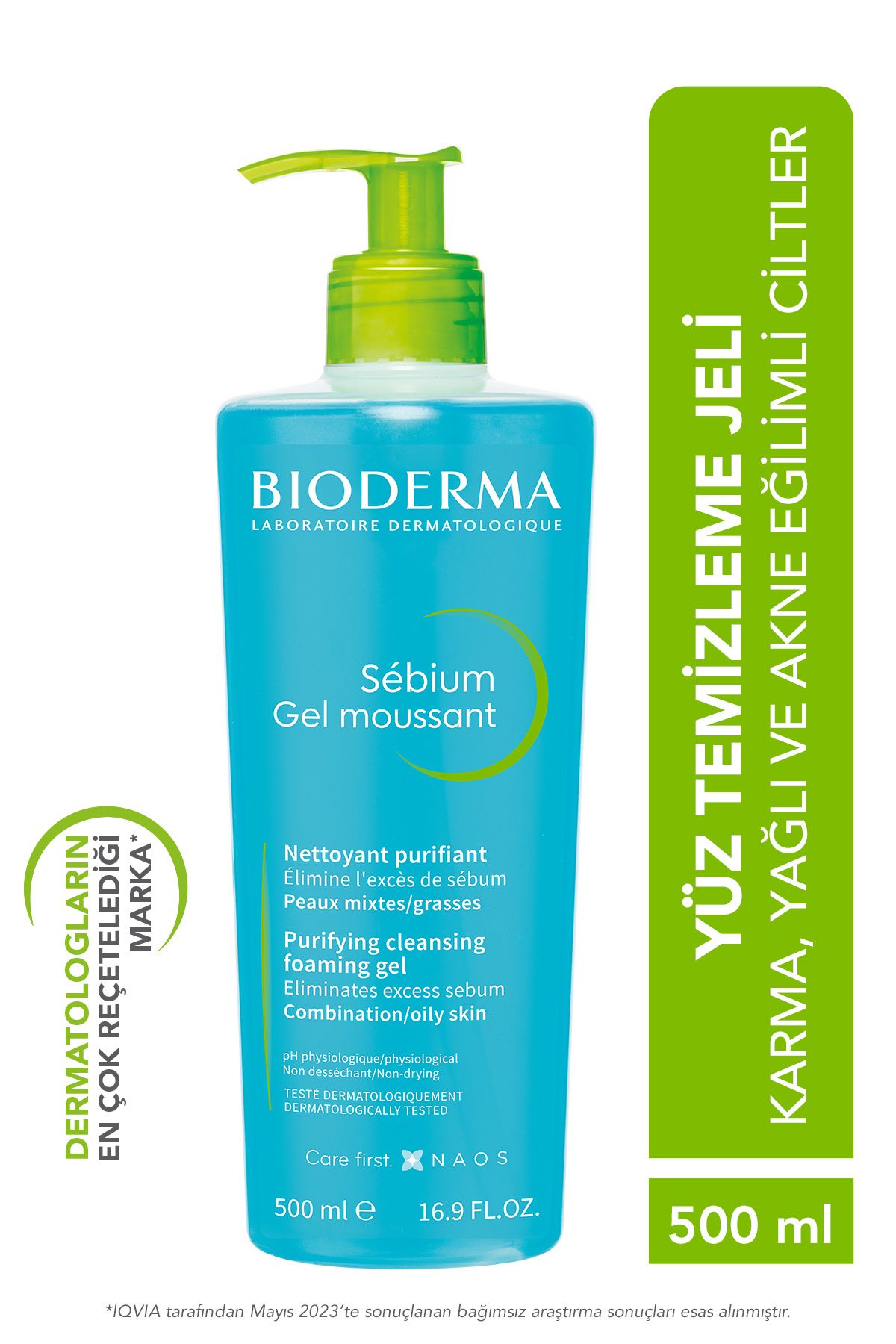 Bioderma Sebium Foaming Cilt Temizleme Jeli 500 ml