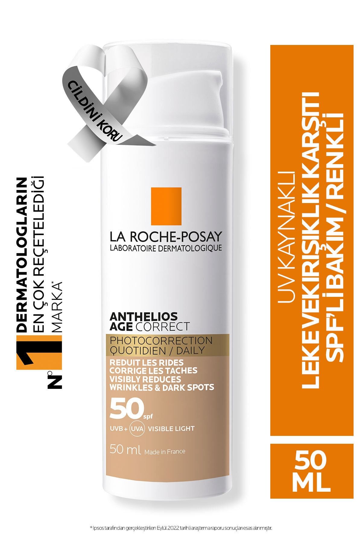 La Roche Posay Anthelios Age Correct SPF50+ Yaşlanma Karşıtı Renkli Yüz Güneş Kremi 50 ml