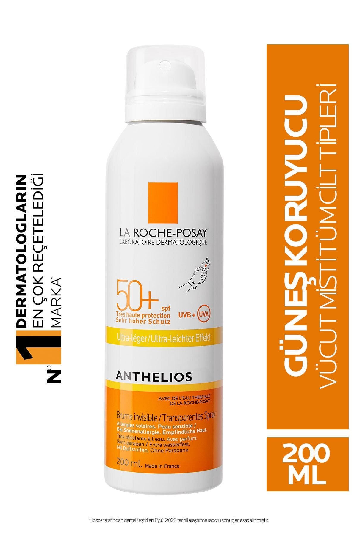 La Roche Posay Anthelios SPF50+ Invisible Yüksek Korumalı Vücut Güneş Kremi Spray 200 ml