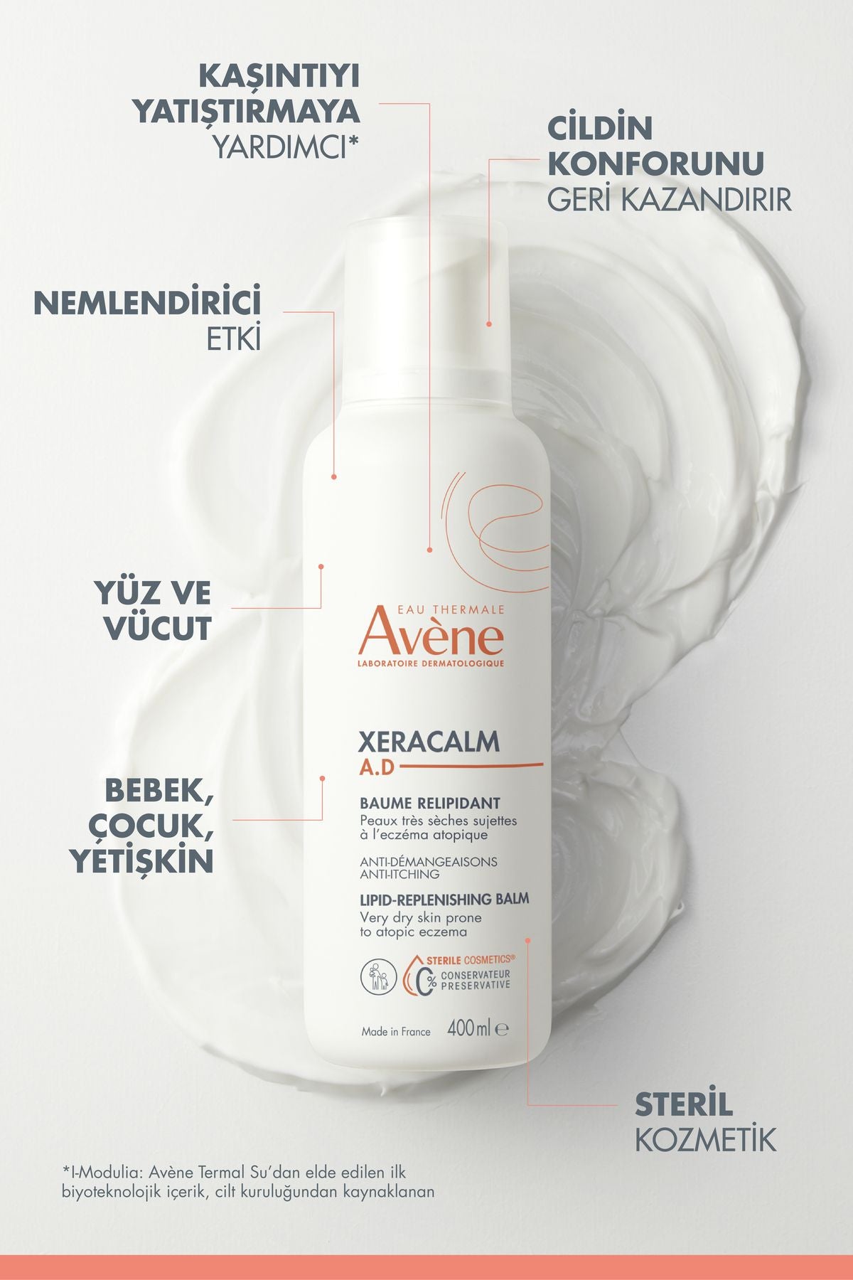 Xeracalm A.D. Atopiye Eğilimli Ciltler İçin Nemlendirici Balsam 400 ml